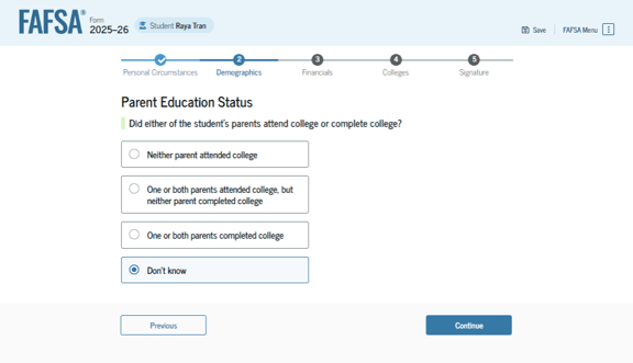 How to Answer FAFSA Student Demographics Information Questions - Gender - How To Answer Question 43d On Fafsa